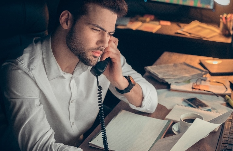 Businessman talking on the phone