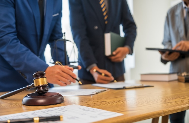 lawyers are working with documents